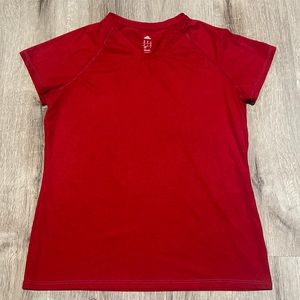 Adidas Red V-Neck Athletic short sleeve sporty t-shirt size medium
